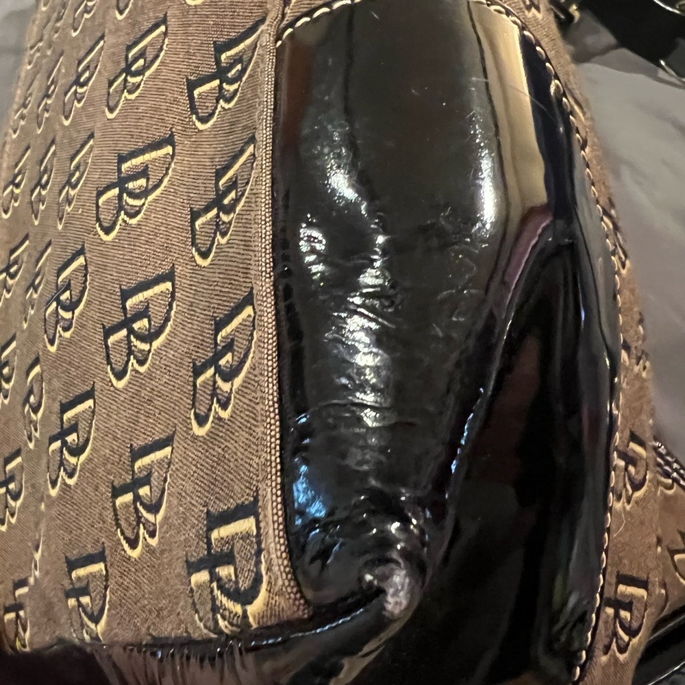 Dooney & Bourke Brown and Black Monogram Hobo Women's Bag - Picture 4 of 12